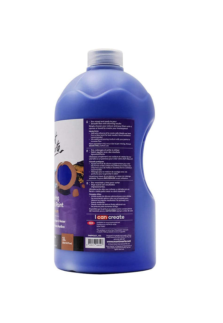 MONT MARTE PREMIUM POURING ACRYLIC PAINT 1L-ULTRAMARINE BLUE