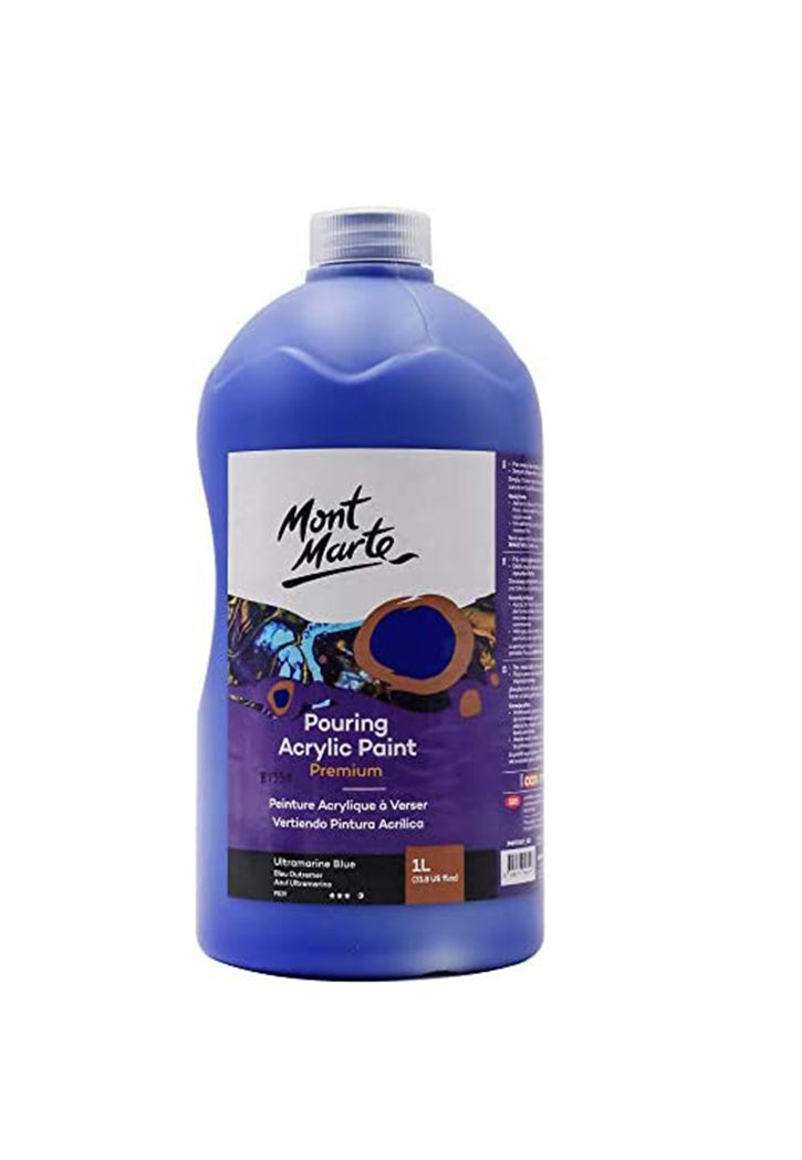 MONT MARTE PREMIUM POURING ACRYLIC PAINT 1L-ULTRAMARINE BLUE