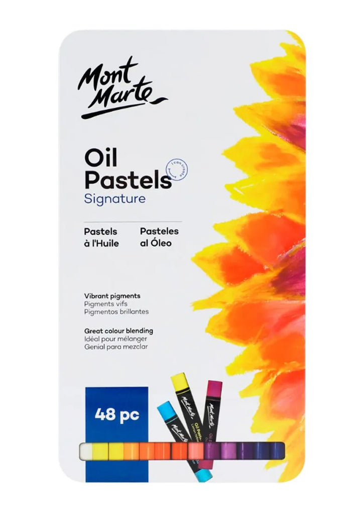 MONT MARTE SIGNATURE OIL PASTELS 48PCS IN RECTANGLE TIN