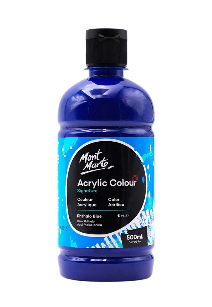 MONT MARTE ACRYLIC COLOUR 500ML-PHTHALO BLUE