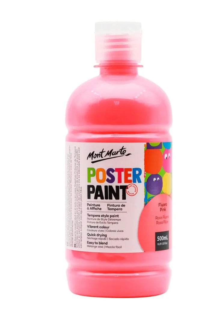 MONT MARTE POSTER PAINT 500ML-FLUORO PINK