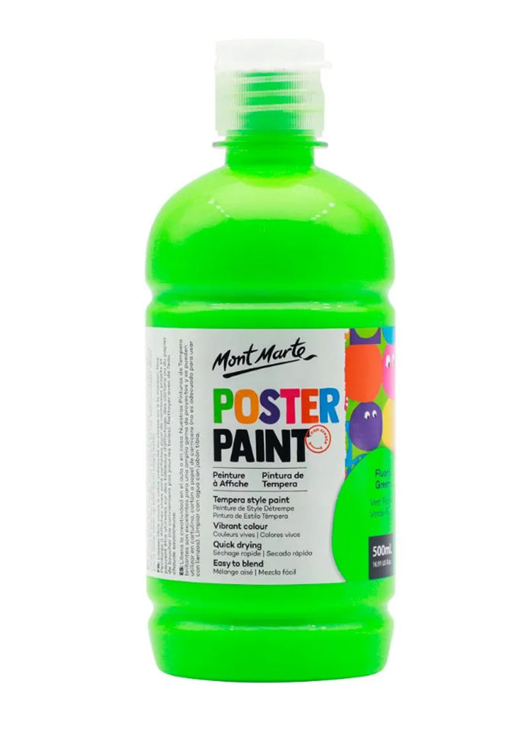 MONT MARTE POSTER PAINT 500ML-FLUORO GREEN