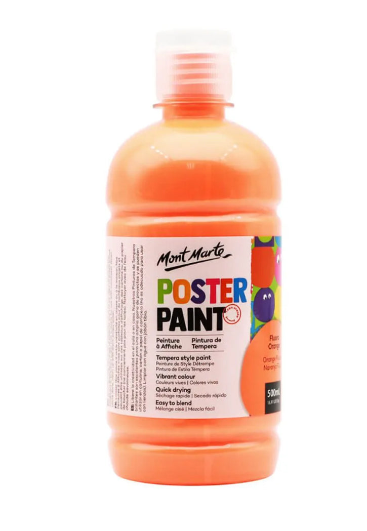 MONT MARTE POSTER PAINT 500ML-FLUORO ORANGE