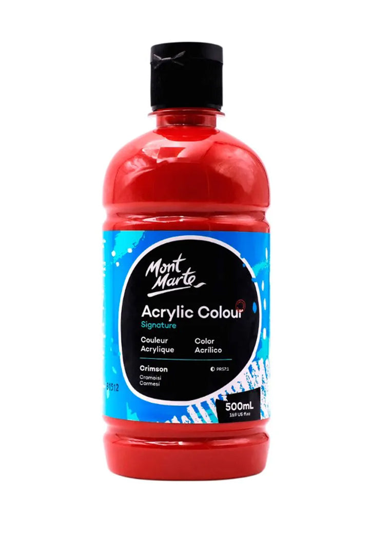 MONT MARTE ACRYLIC COLOUR 500ML-CRIMSON