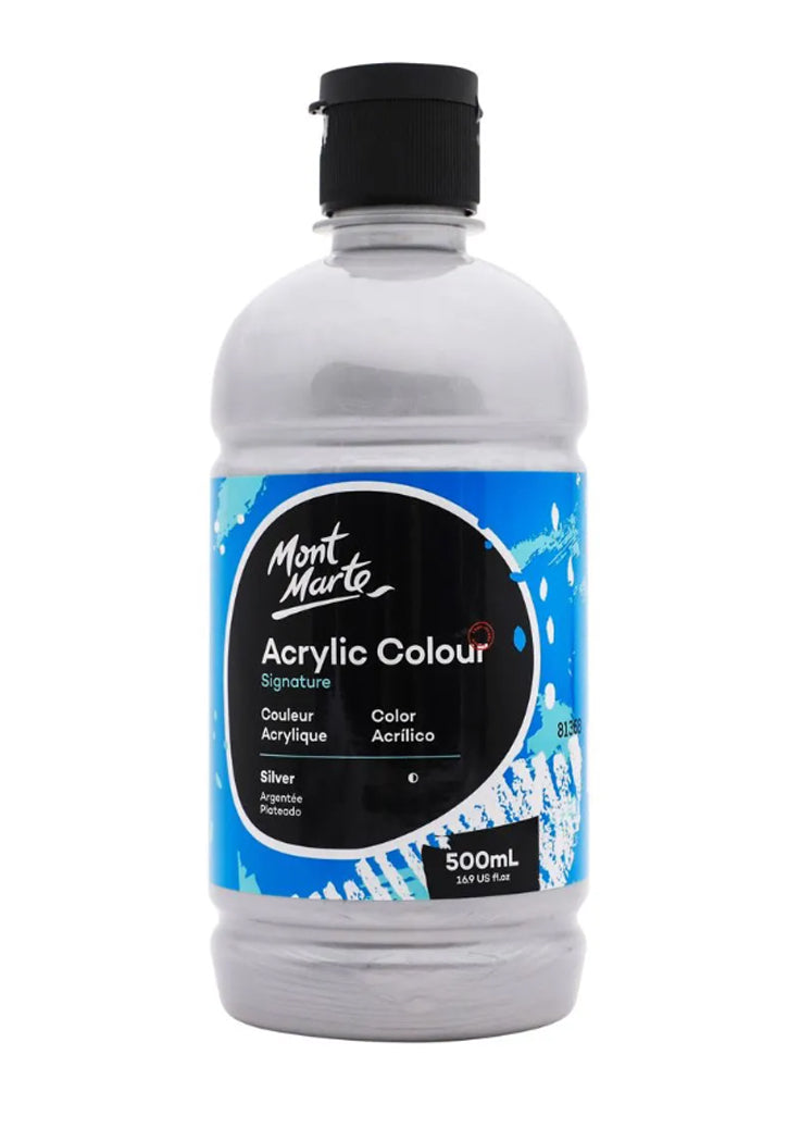 MONT MARTE ACRYLIC COLOUR 500ML-SILVER