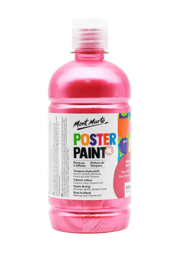 MONT MARTE POSTER PAINT 500ML-METALLIC HOT PINK