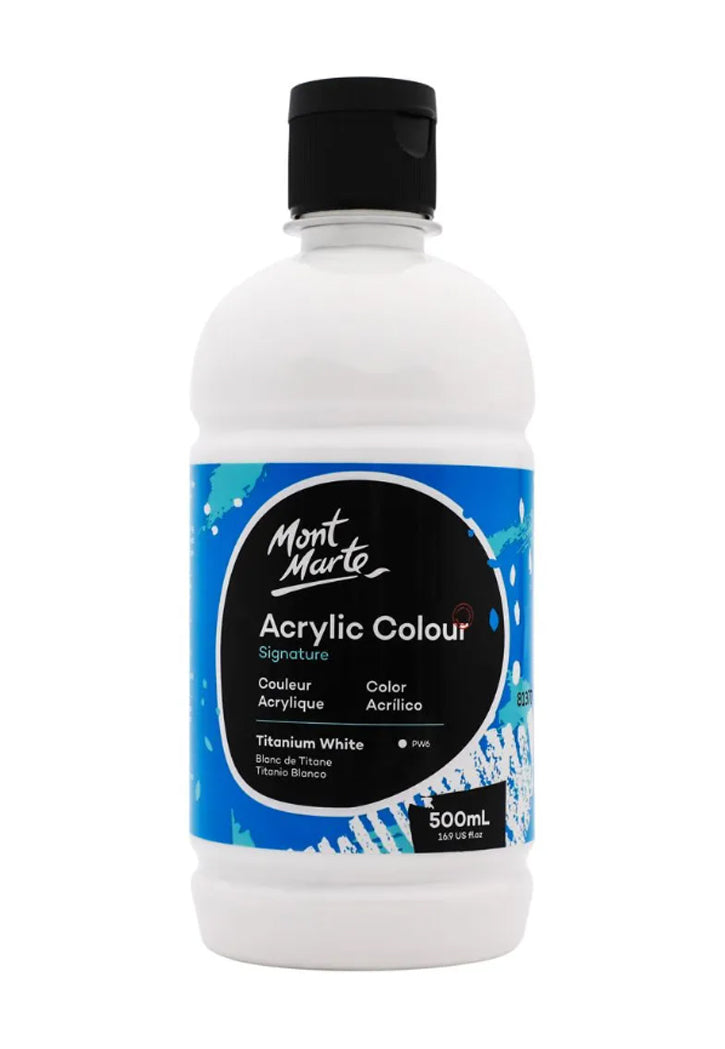 MONT MARTE ACRYLIC COLOUR 500ML-TITANIUM WHITE