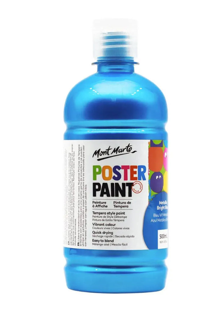 MONT MARTE POSTER PAINT 500ML-METALLIC BRIGHT BLUE