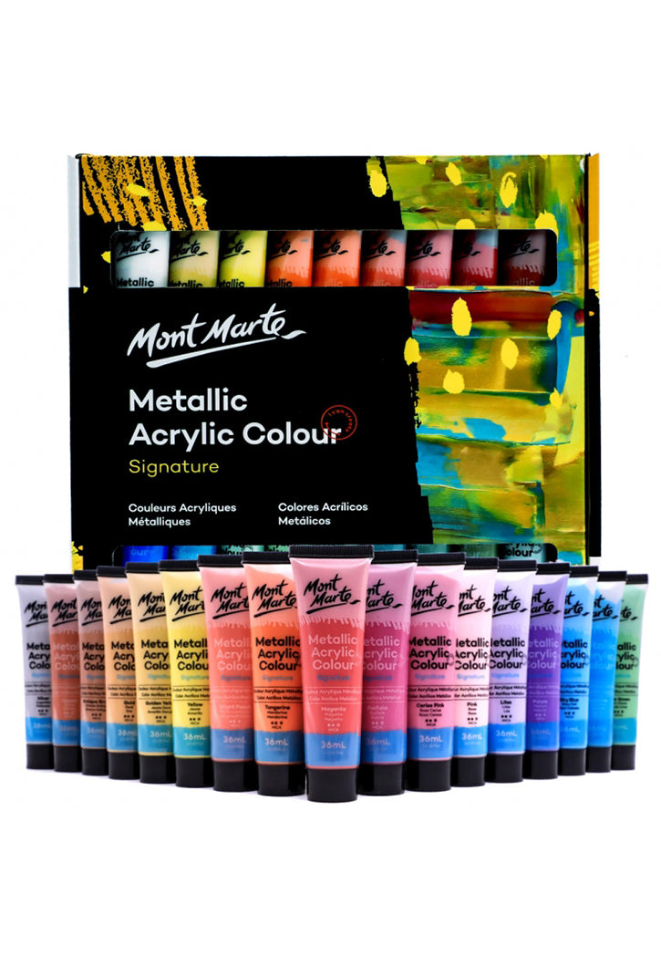 MONT MARTE SIGNATURE METALLIC ACRYLIC COLOUR 36PCS PKT