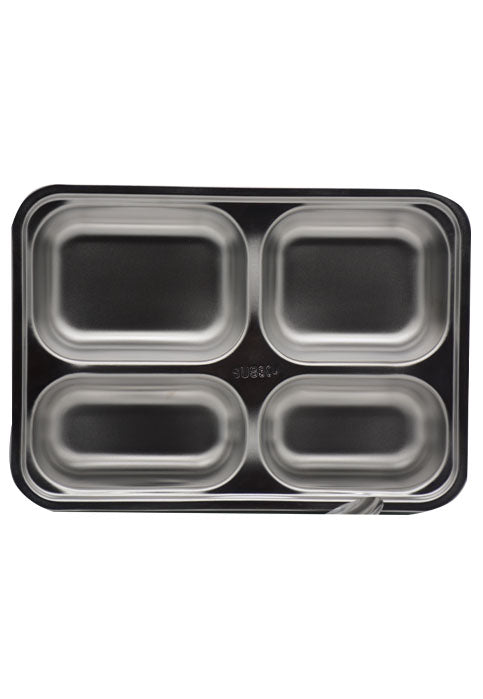 صندق طعام STAINLESS STEEL LUNCH BOX 4DIVISION W/SPOON 1000ML ASSTD