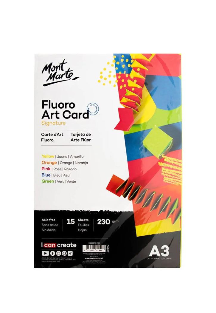 MONT MARTE SIGNATURE FLUORO ART CARD 15SHT 230GSM A3