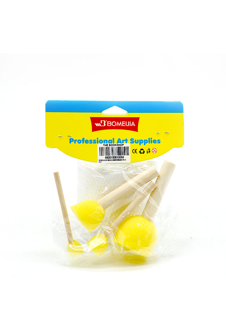 BOMEGA SPONGE STAMPS/BRUSH 4PCS PKT