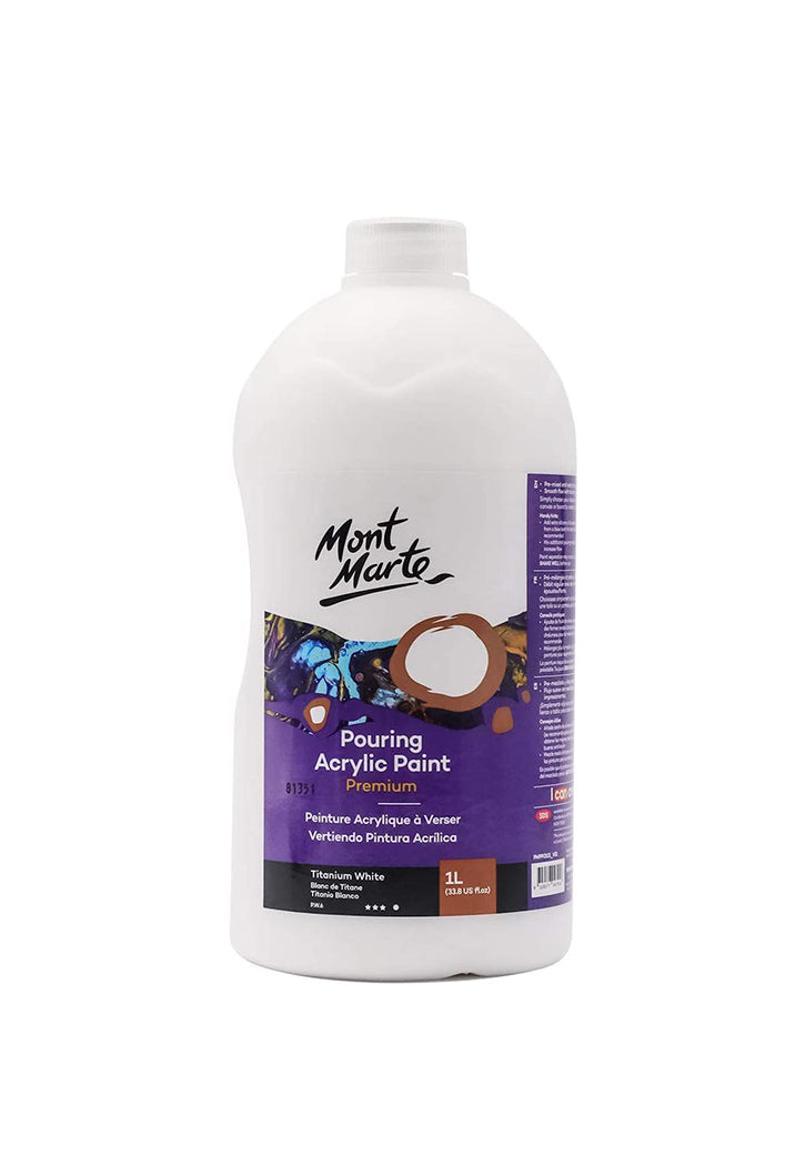 MONT MARTE PREMIUM POURING ACRYLIC PAINT 1L-TITANIUM WHITE