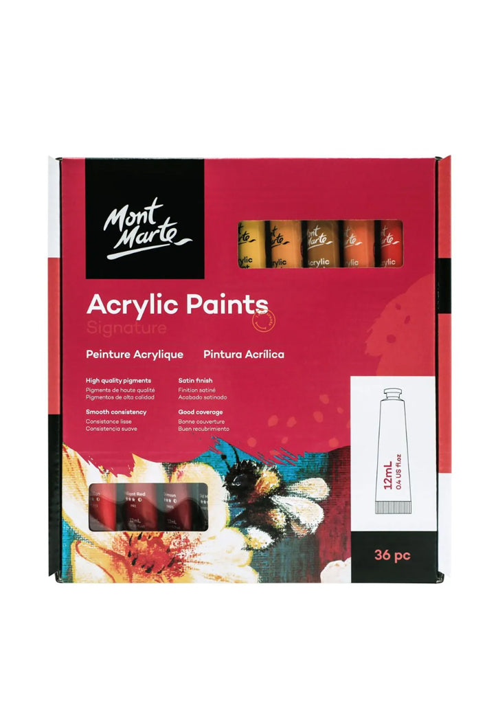 MONT MARTE SIGNATURE ACRYLIC PAINTS 36PCSX12ML