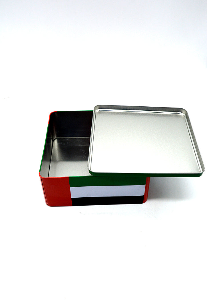UAE FLAG COL METAL SQUARE BOX-MED