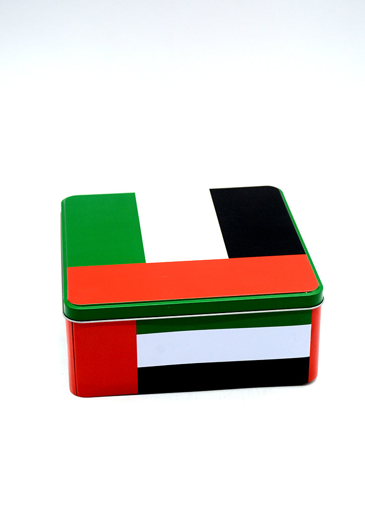 UAE FLAG COL METAL SQUARE BOX-MED
