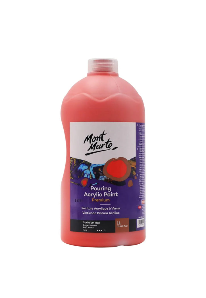 MONT MARTE PREMIUM POURING ACRYLIC PAINT 1L-CADMIUM RED