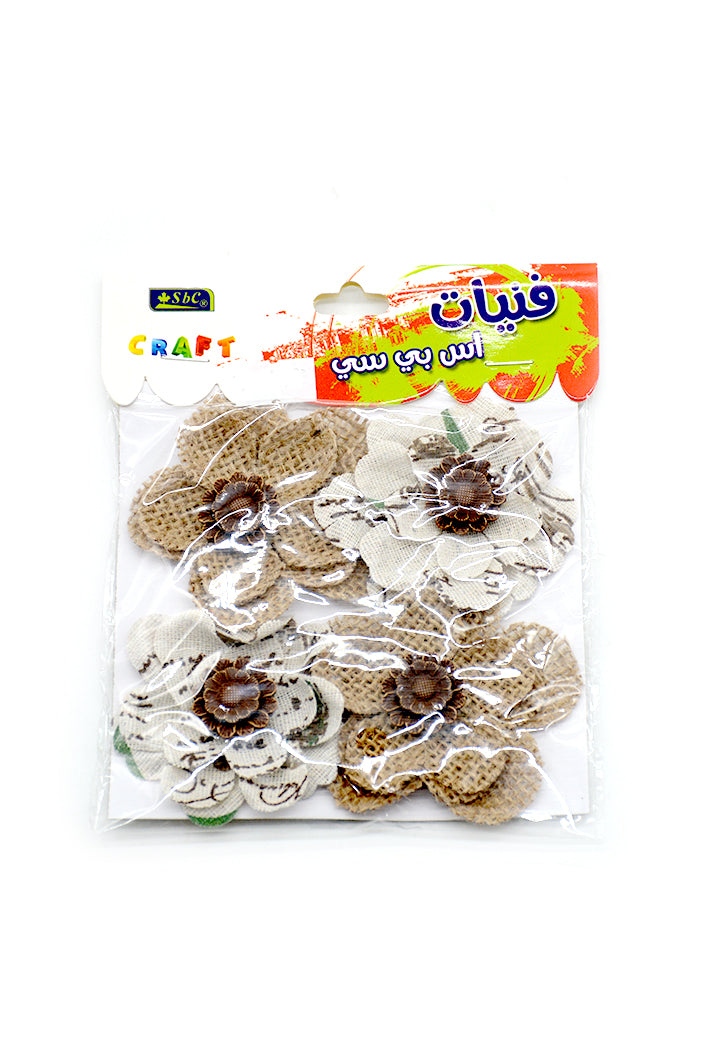 SBC NATURAL JUTE CRAFT FLOWERS 4PCS 7655-167
