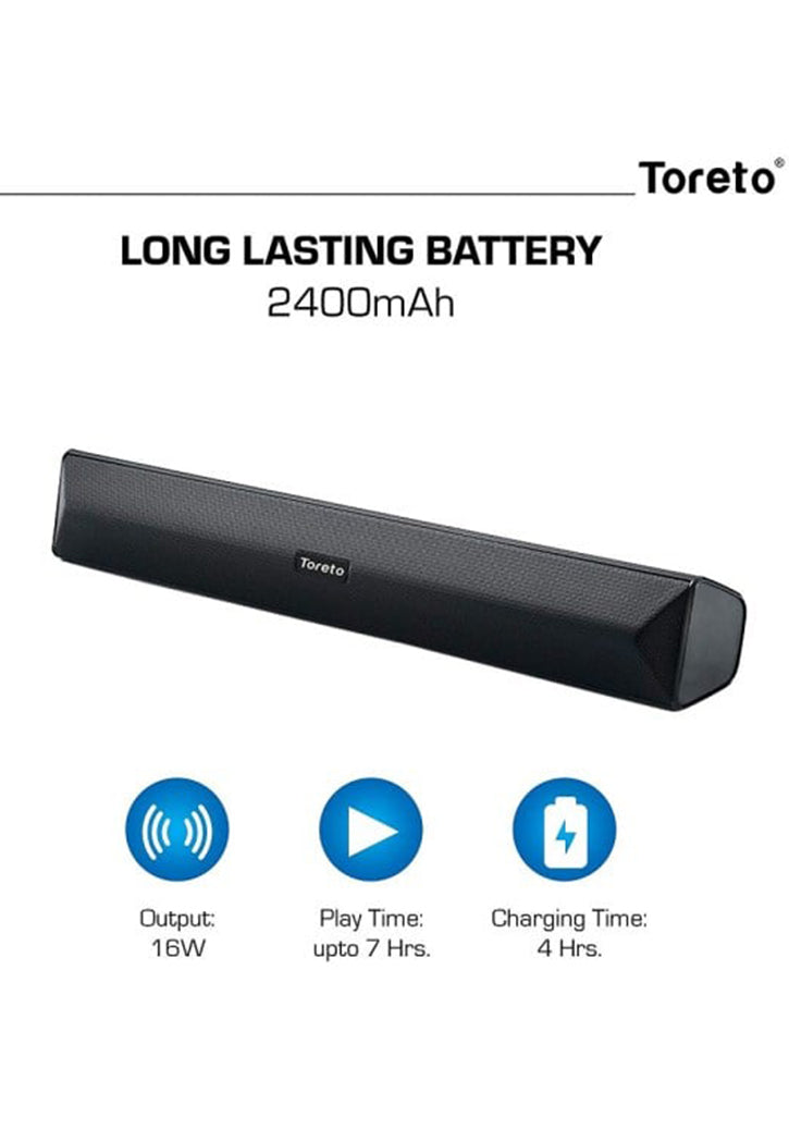 TORETO WIRELESS SOUNDBAR W/REMOTE SOUND BLAST TOR-327