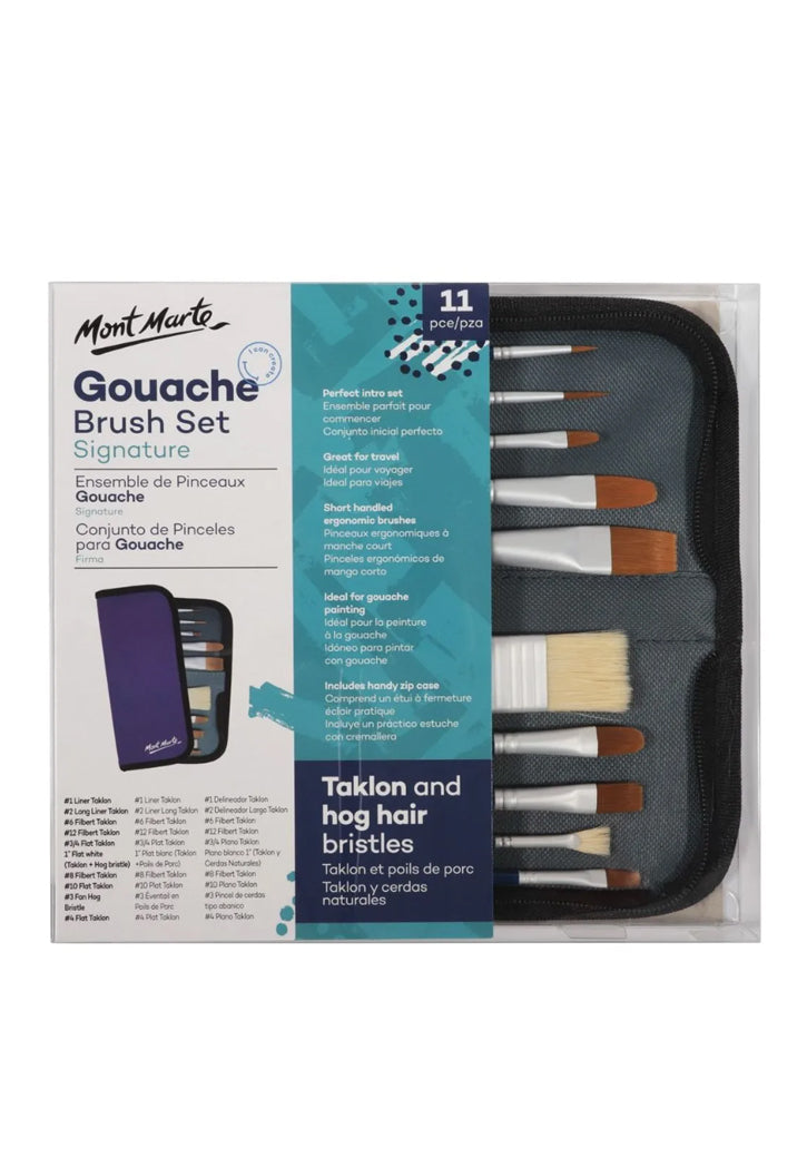 MONT MARTE SIGNATURE GOUACHE BRUSH SET 11PCS PKT