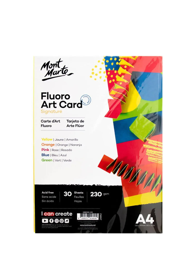 MONT MARTE SIGNATURE FLUORO ART CARD 30SHT 230GSM A4