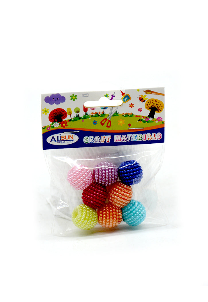ALISUN CRAFT MATERIALS 8PCS PLASTIC BEADS ASSTD