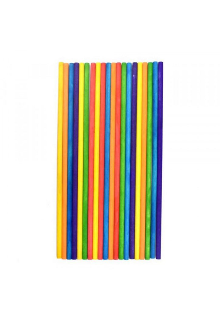 CRAFT WOODEN ROUND COLORED STICK 20PCS/PKT