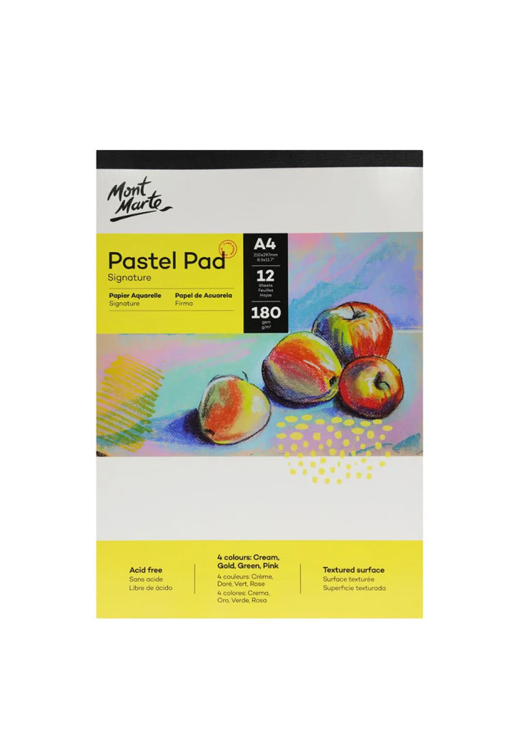 MONT MARTE SIGNATURE PASTEL PAD 4COLORS 12SHT 180GSM A4