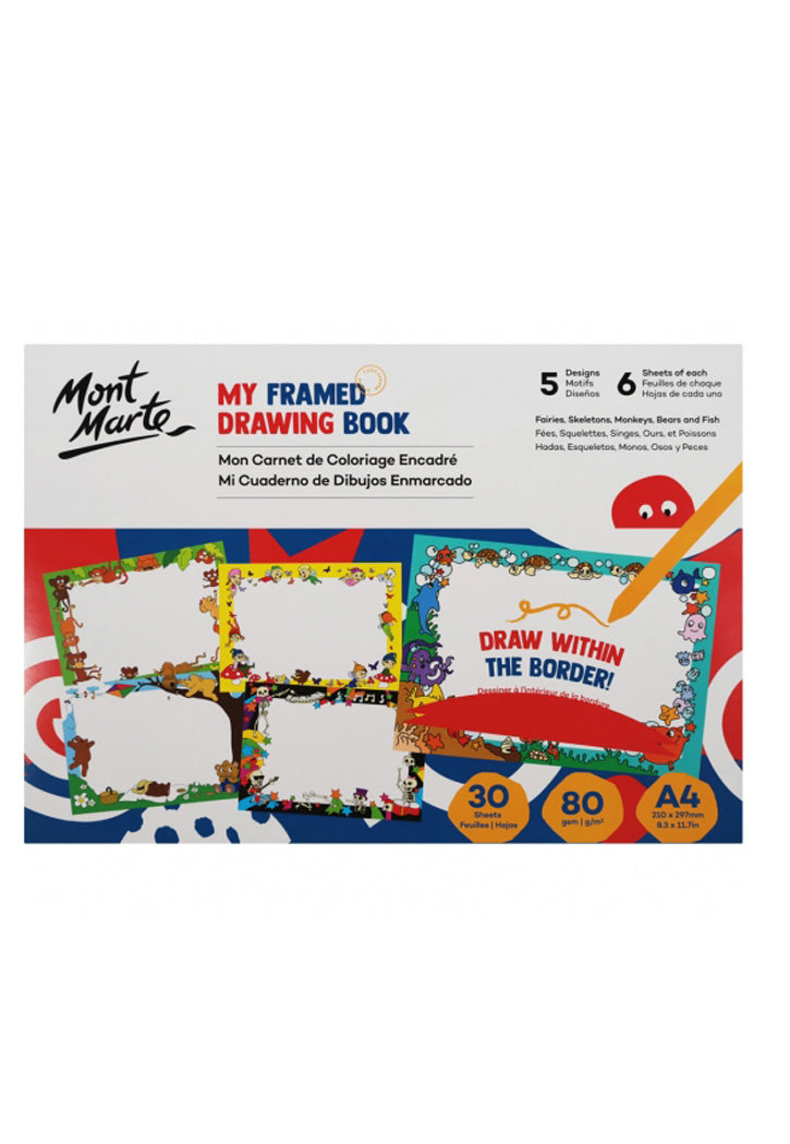 MONT MARTE MY FRAMED DRAWING BOOK 80GSM 30SHT A4