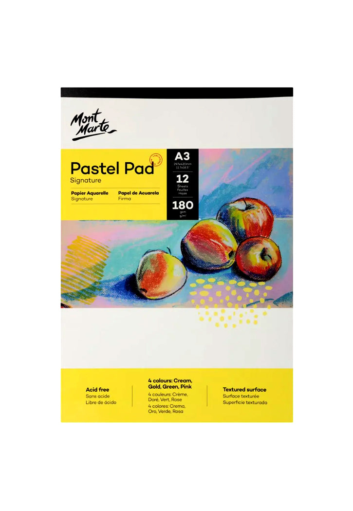 MONT MARTE SIGNATURE PASTEL PAD 4COLORS 12SHT 180GSM A3