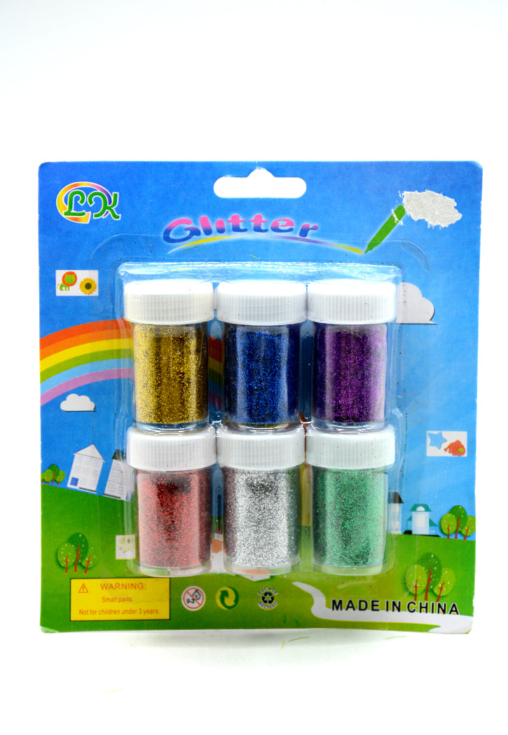 GLITTER POWDER 6COLOUR BOTTLE 6X15g