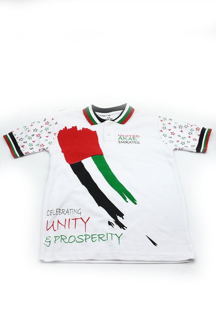 تيشيرت علم الامارات  UAE NATIONAL DAY POLO SHIRT W/ SHK. ZAYED & LIVE UNITED ASSTD