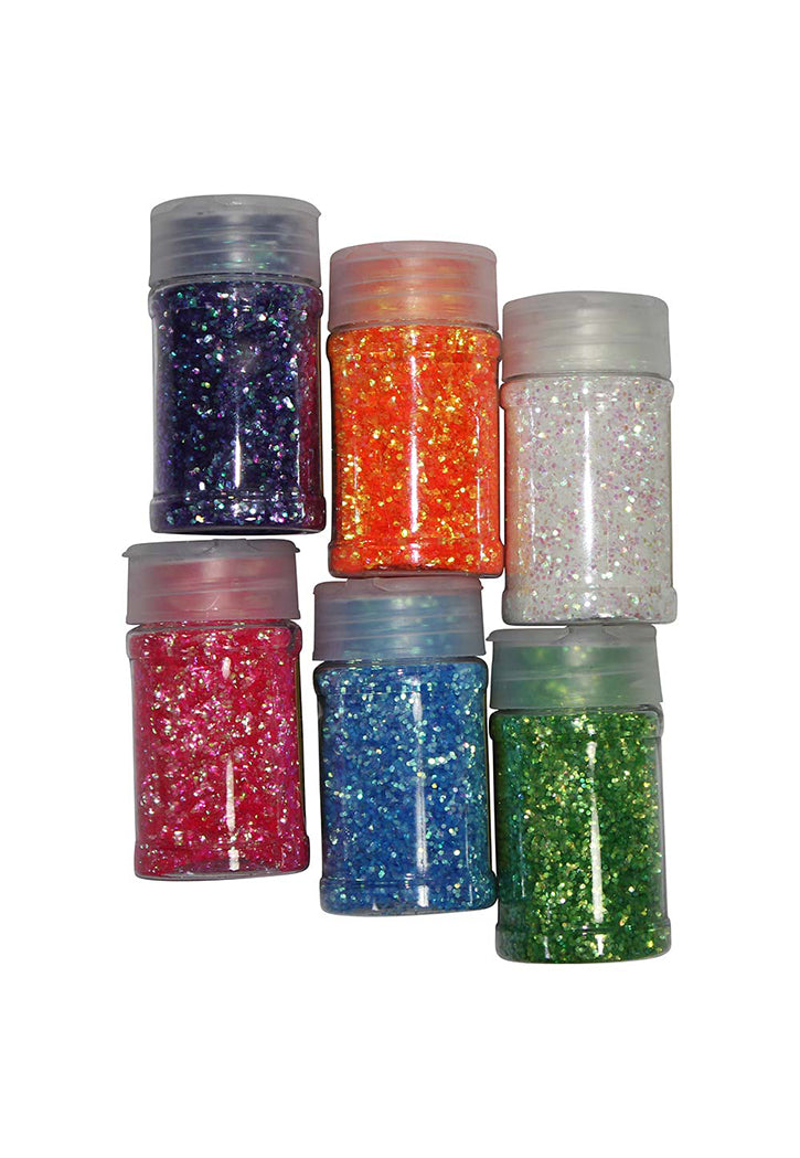 COLOR GLITTER SAND POWDER 6COLOUR BOTTLE-6X15g