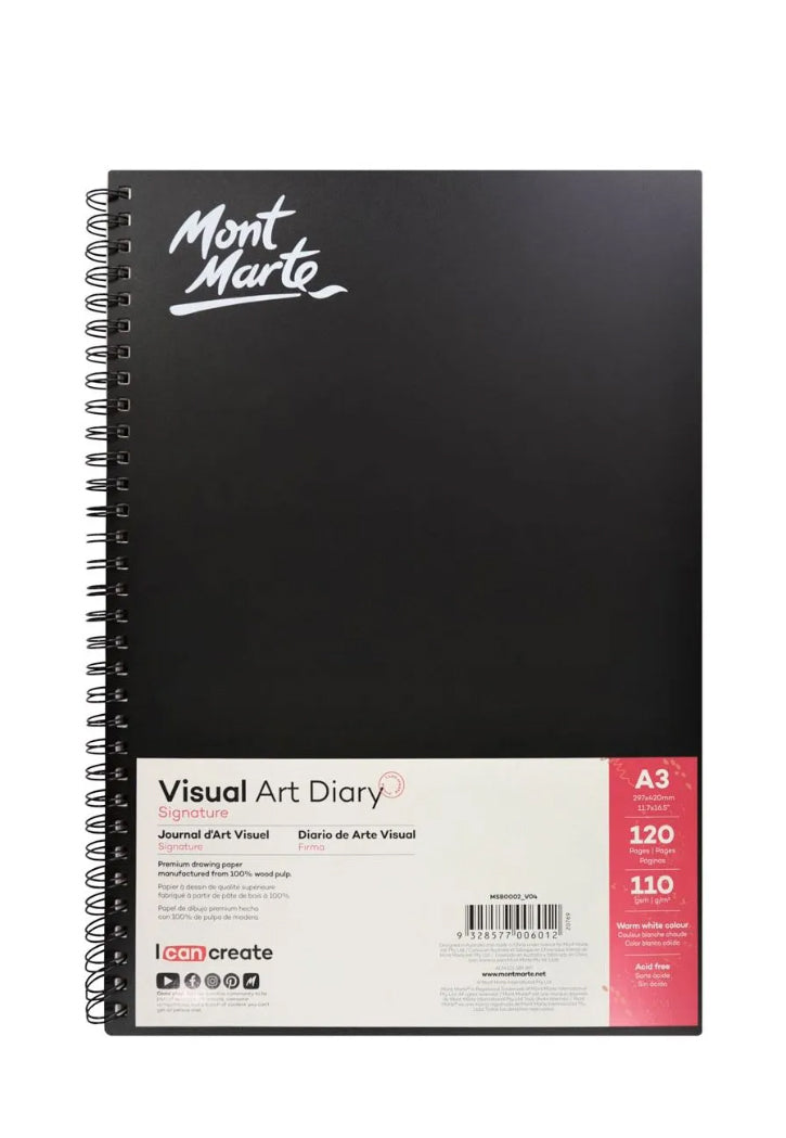 MONT MARTE SIGNATURE VISUAL ART DIARY 110GSM 120PAGES A3