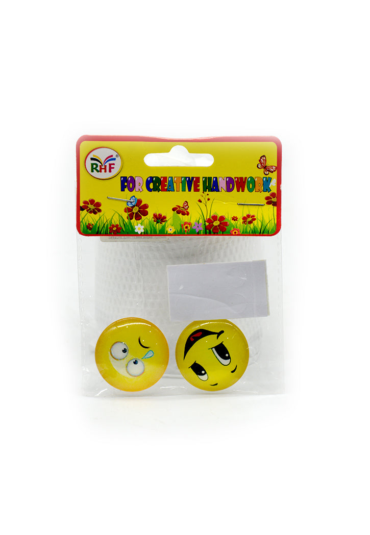 ACRYLIC BADGE SMILEY FACE 2PCS/PKT