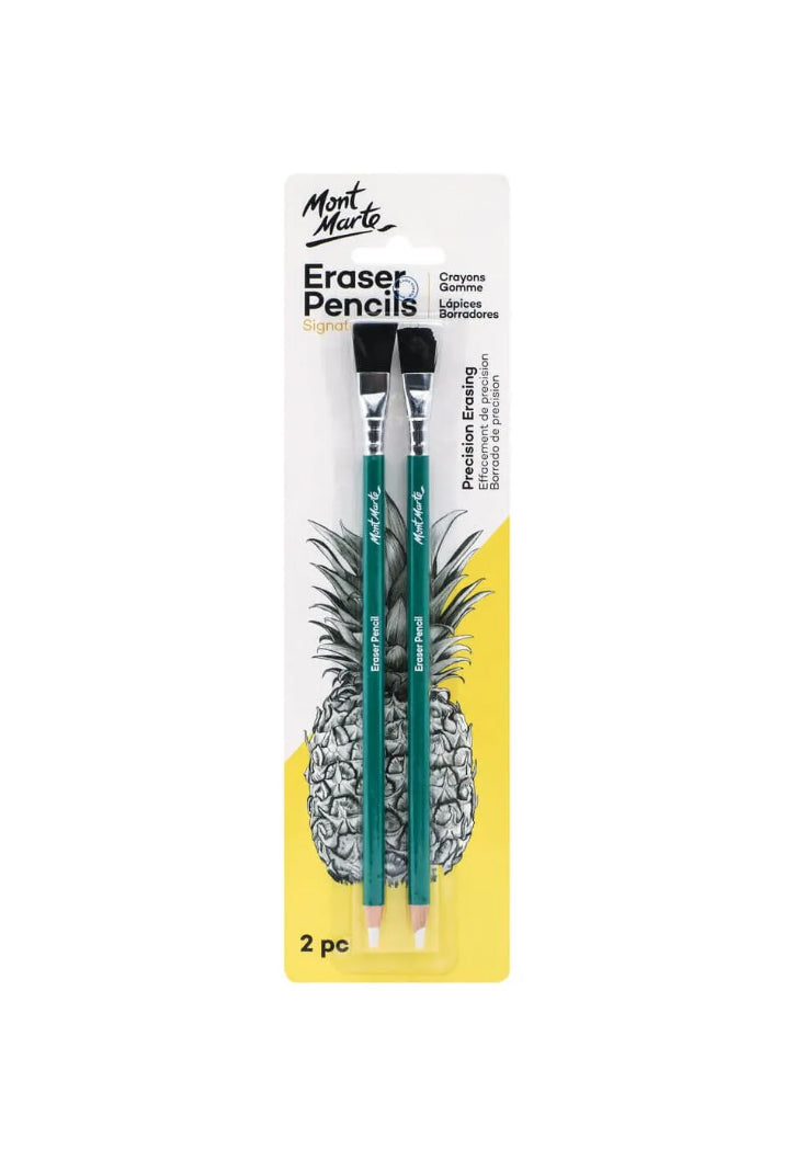 MONT MARTE SIGNATURE ERASER PENCILS 2PCS PKT