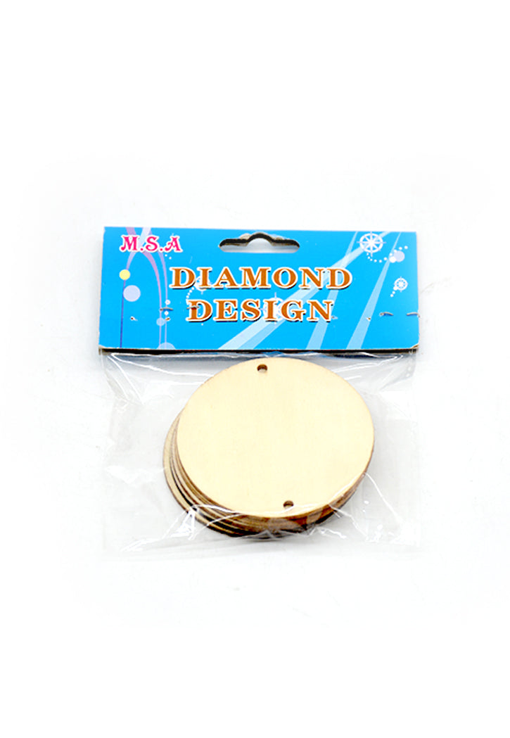 M.S.A WOODEN PLAIN ROUND 5PCS/PKT DIA 6CM