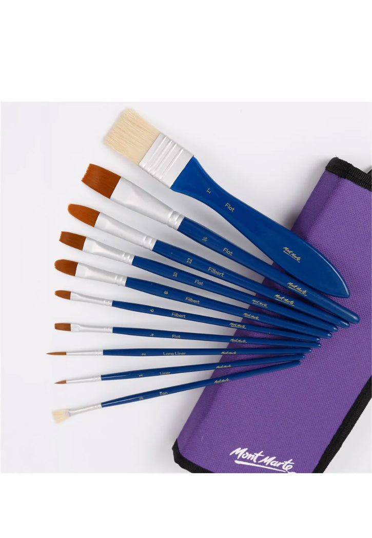 MONT MARTE SIGNATURE GOUACHE BRUSH SET 11PCS PKT