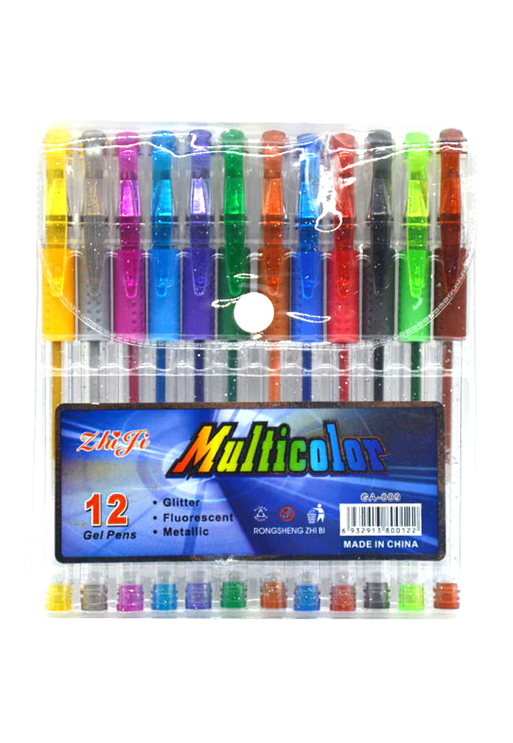 طقم اقلام الوان هلامية فسفورية 12 لون