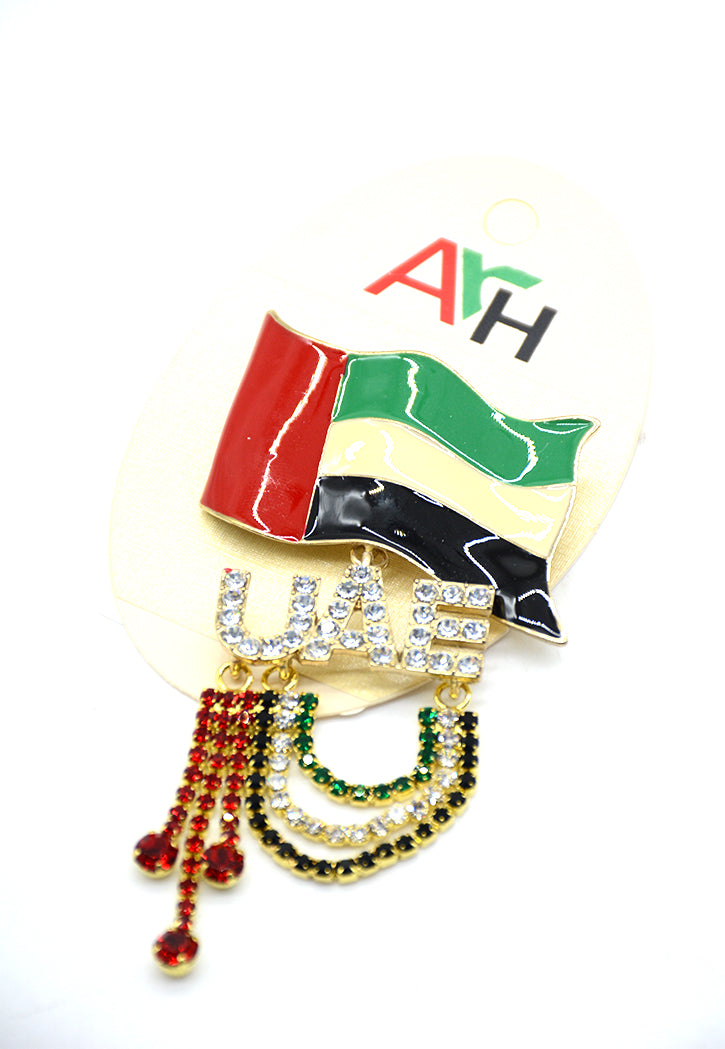 BADGE PIN FLAG W/H.STONE W/UAE