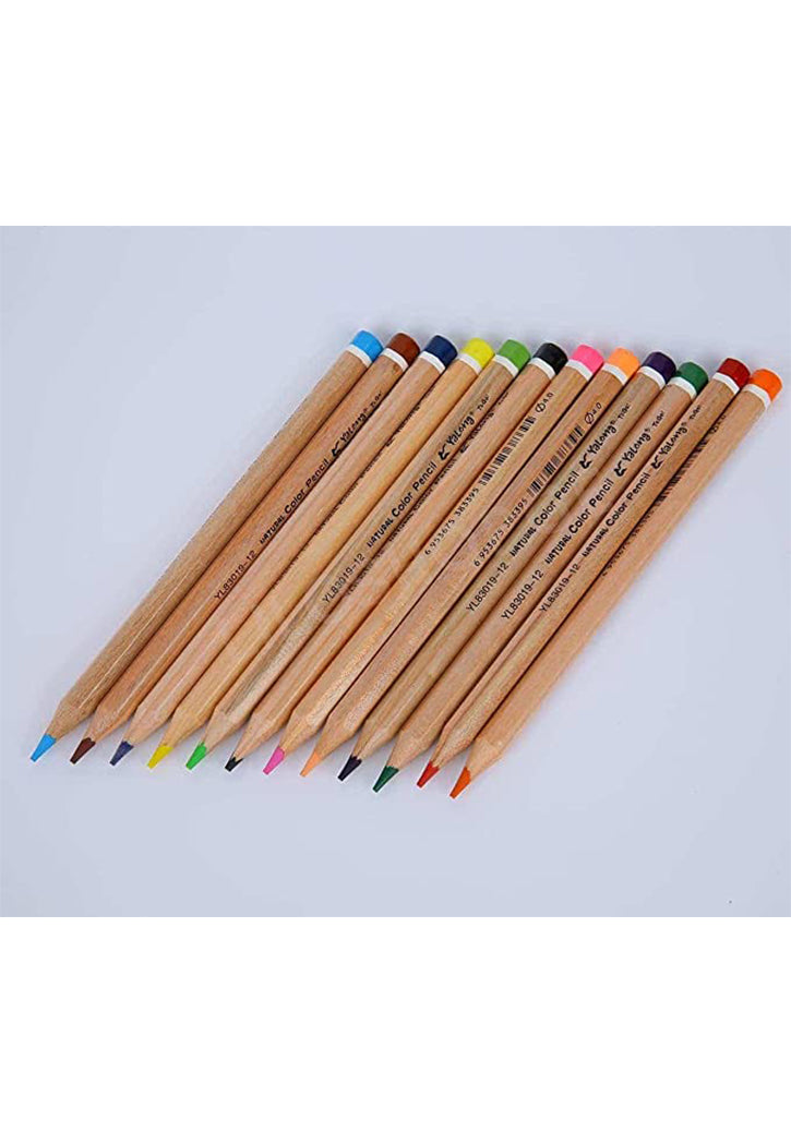 طقم اقلام رصاص خشبية ملونة حجم كبير 4مم 12لون