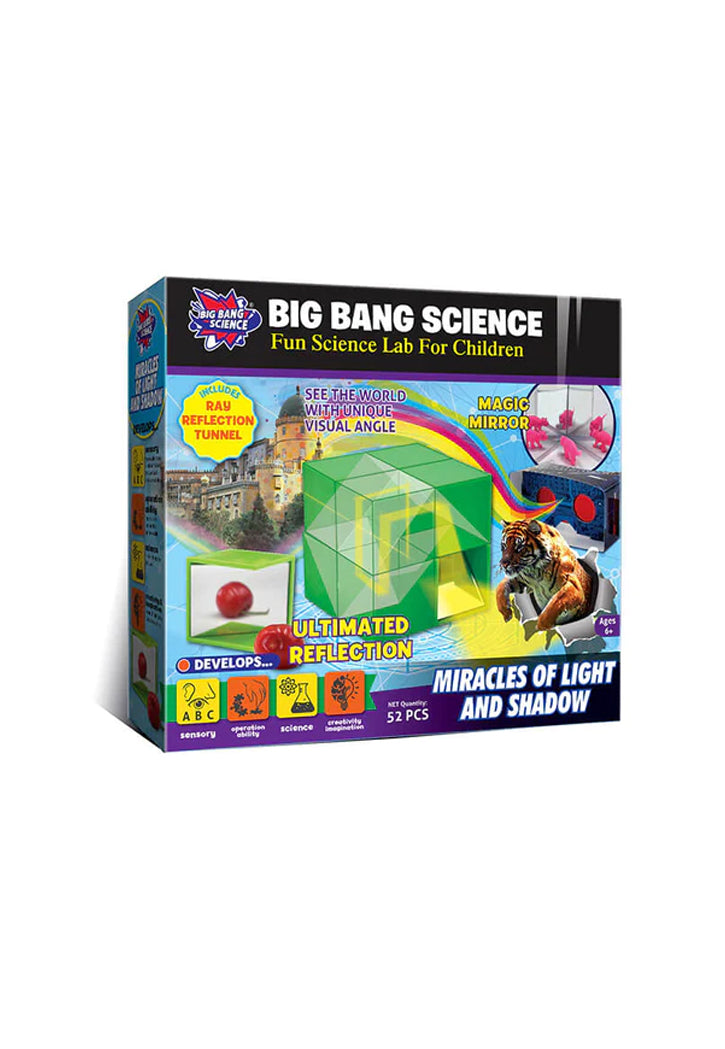 مجموعة تجارب علوم فيزيائية سحرية للأطفال BIG BANG SCIENCE-MIRACLES OF LIGHT AND SHADOW 52PCS