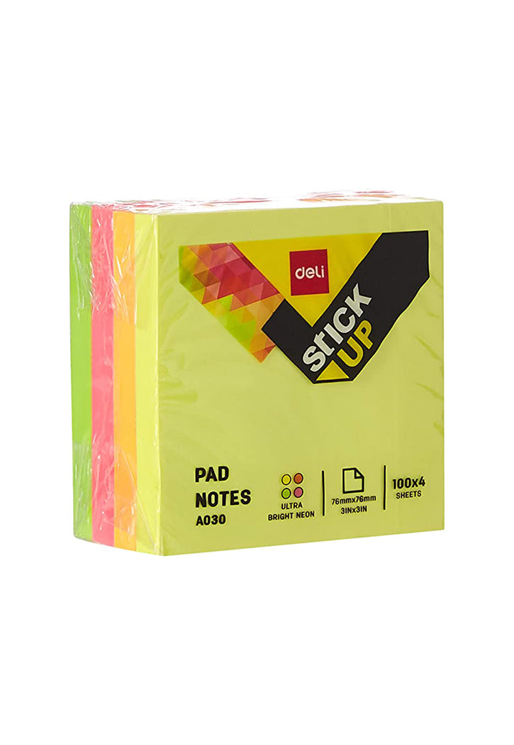 اوراق ملاحظات لاصقة الوان نيون 100ورقة 4 لون