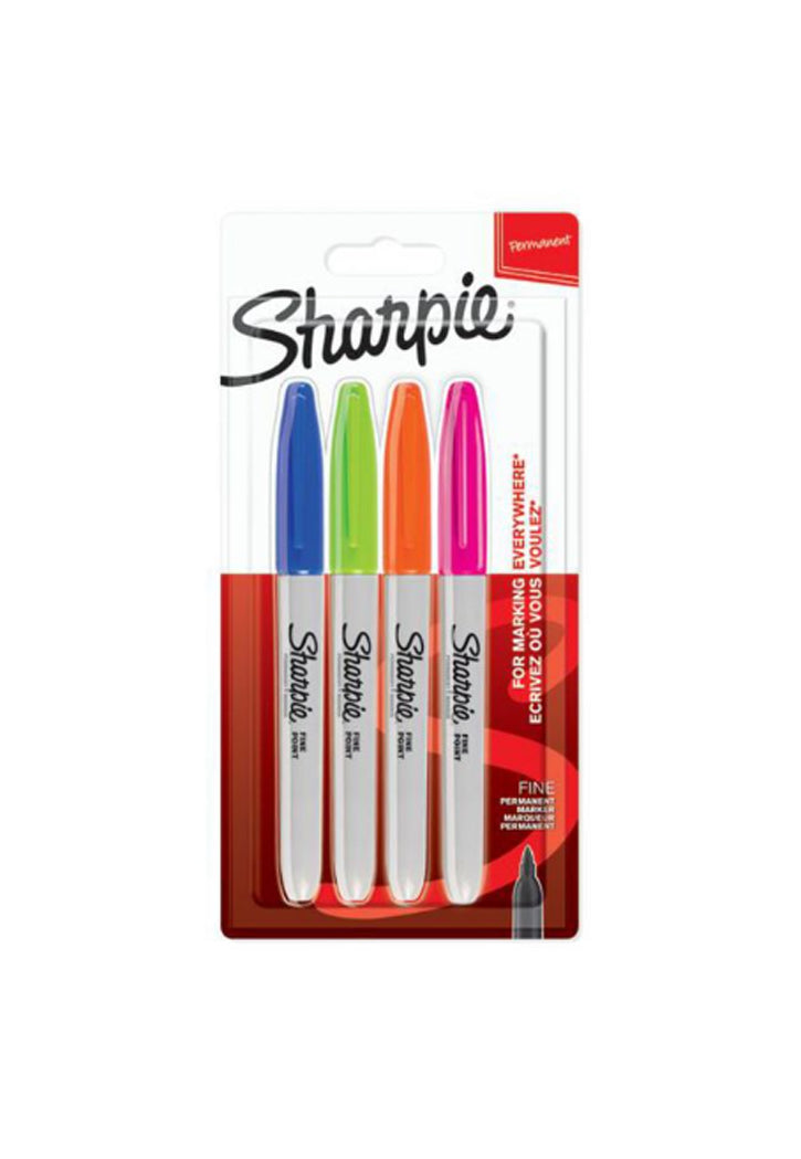 SHARPIE PERMANENT MARKER FINE FUN 4COL BLISTER