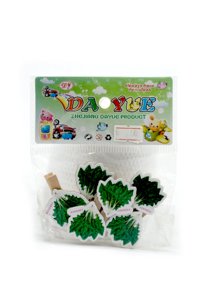 DY WOODEN CLIPS 6PCS-PLANT