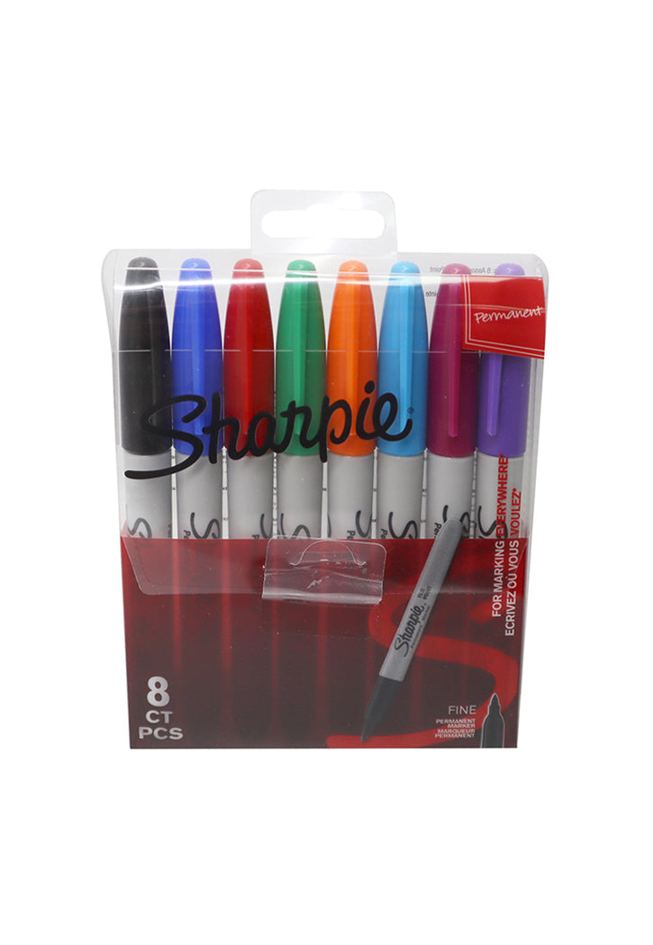 علبة اقلام تحديد الوان دائمة راس رفيع 8لون