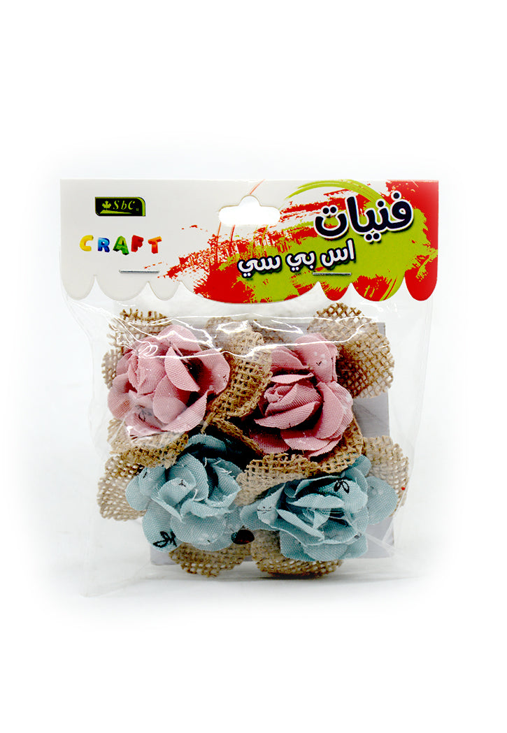 SBC NATURAL JUTE CRAFT FLOWERS 4PCS 7655-180