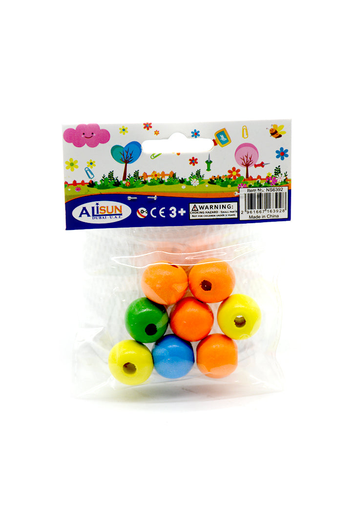 ALISUN CRAFT MATERIALS 8PCS WOODEN BEADS ASSTD