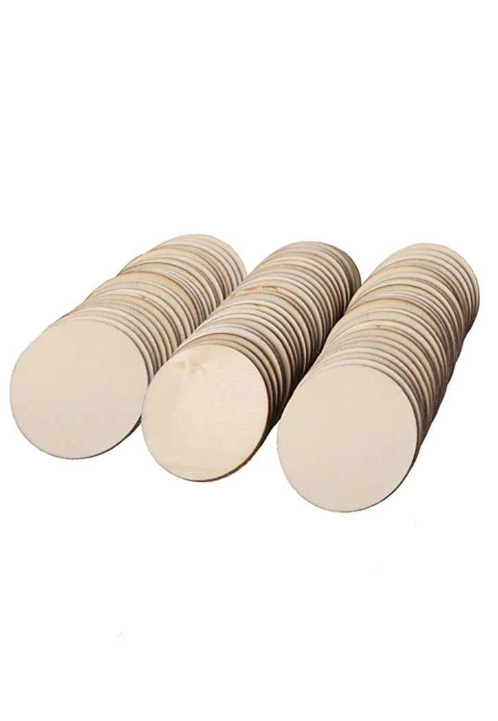 M.S.A WOODEN PLAIN ROUND 6PCS/PKT DIA 3.5CM