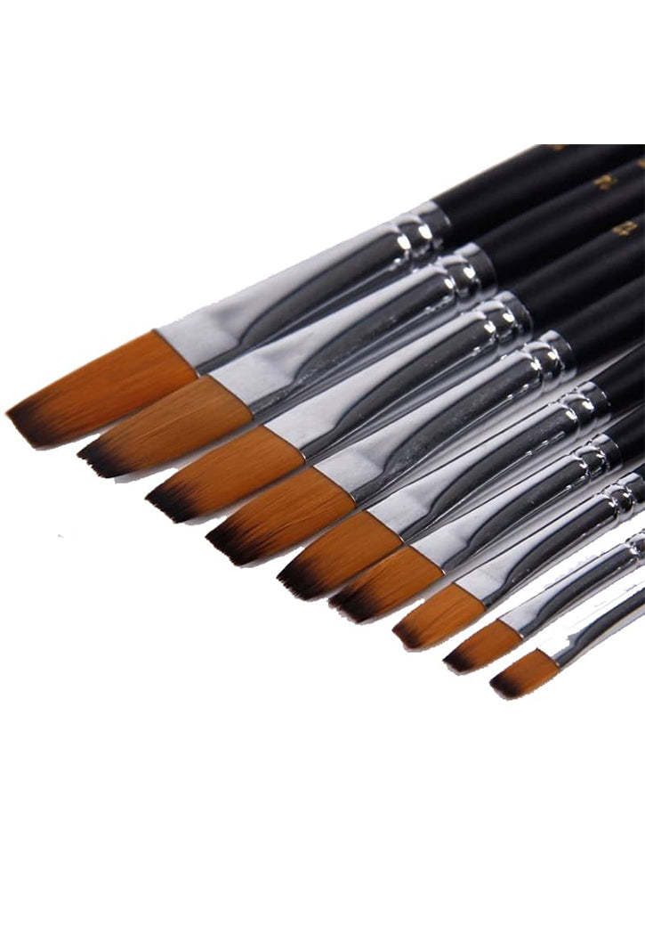 BIANYO COROT SYNTHETIC ARTIST PAINT BRUSH 9PCS FLAT